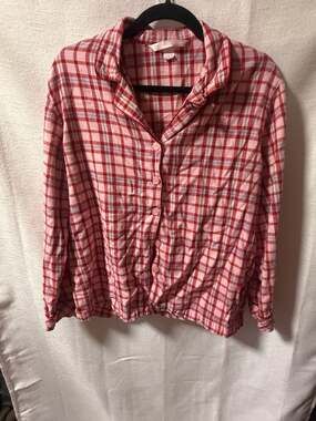 Victoria's Secret Pink and Red Plaid Flannel Pajama Set